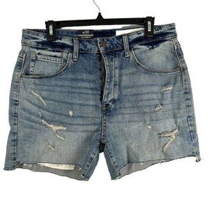 NWT TREASURE &BOND High Waist Boyfriend Cutoff Denim Shorts in Gravel? (30)